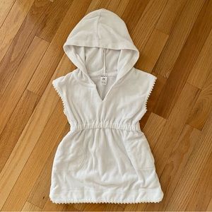 EUC 24M Carter's white terry swim cover up with hood